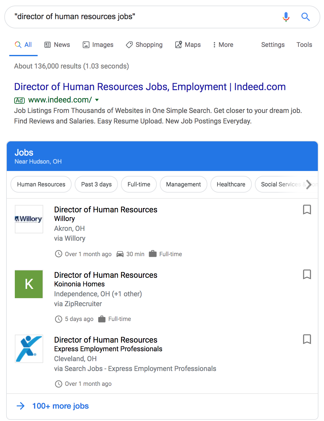 Hudson Job Search, Hudson Ohio, Google Jobs, Job seekers